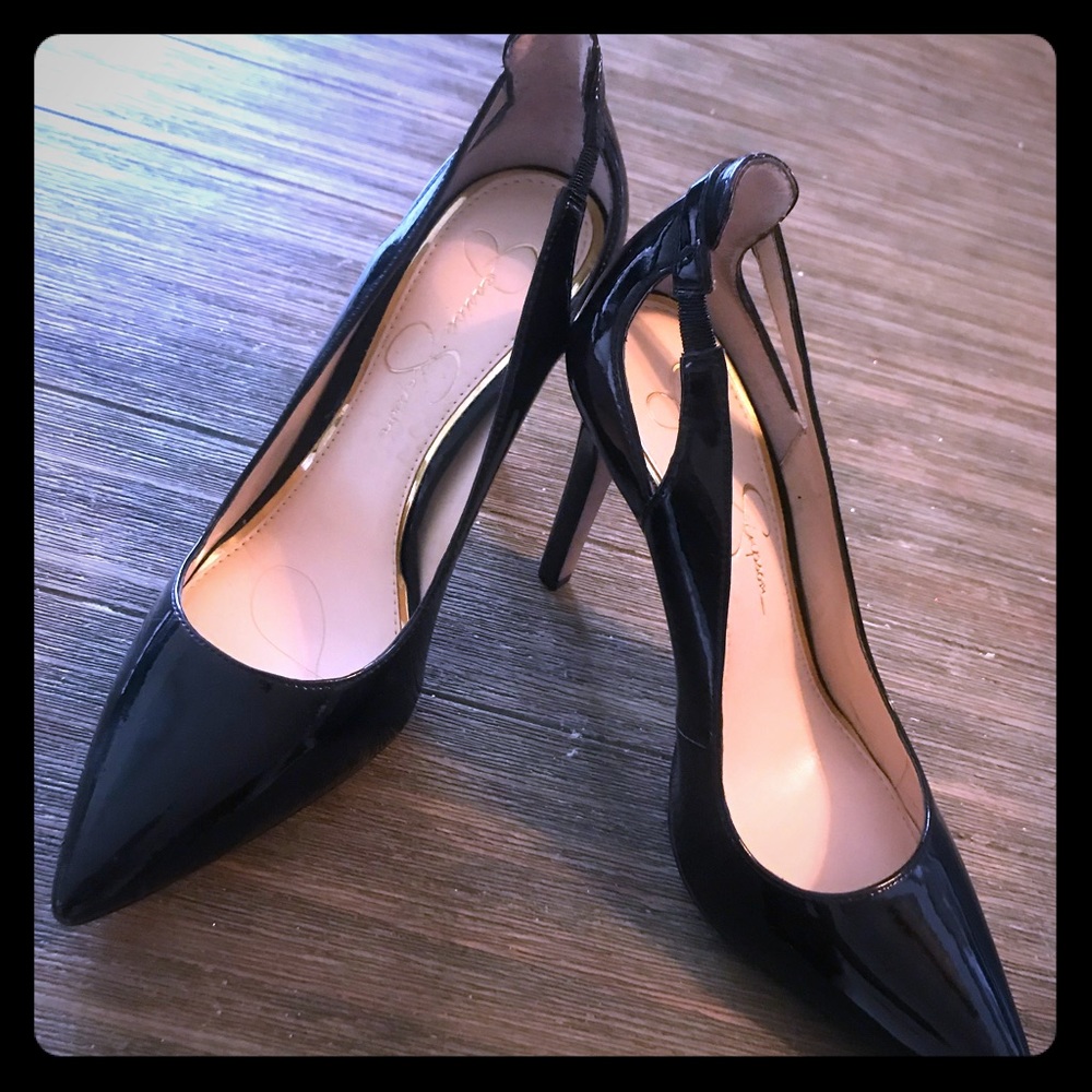Jessica Simpson black patent heels
